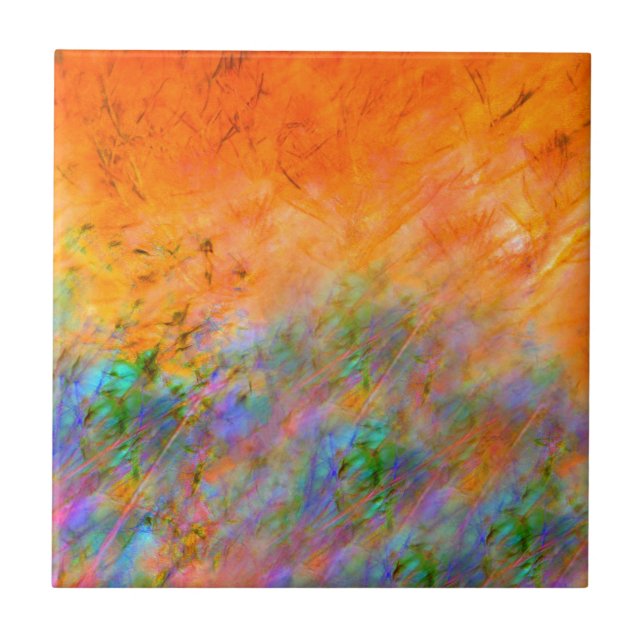 Orange Dreamscape Kakelplatta (Framsidan)