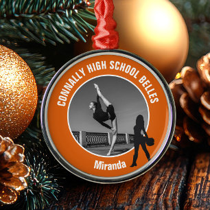 Orange Drill Team Foto Dansare Jul Julgransprydnad Metall
