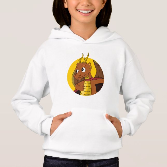Orange Dron tecknad Hoodie T Shirt (Framsida)