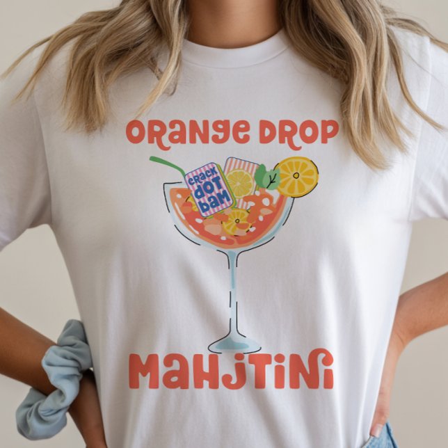 Orange Drop Martini Mahjong Cocktail T-Shirt (Skapare uppladdad)