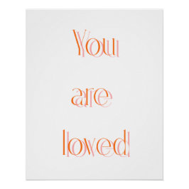 Orange Du Är Älskad Affirmation Skuggaffisch Perfect Poster