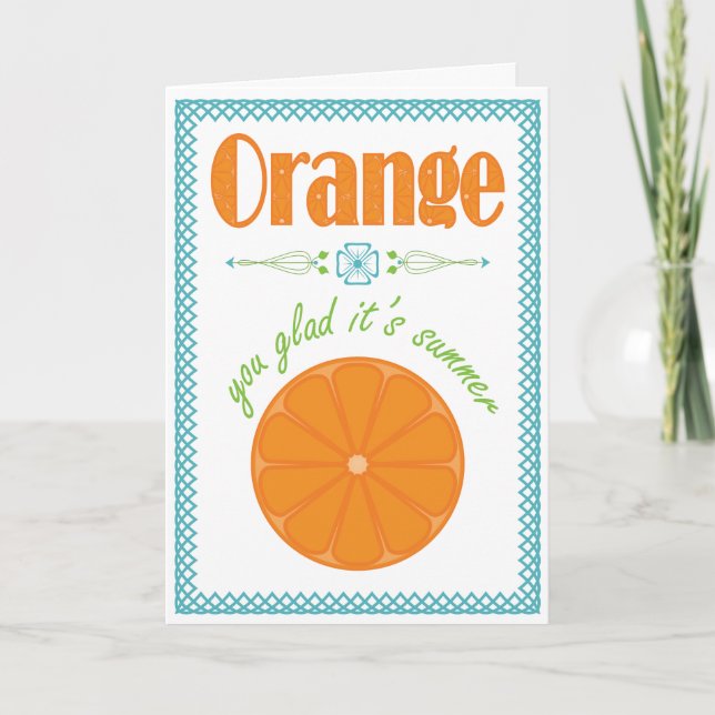 Orange du glatt det är sommartackkort tack kort (Framsida)