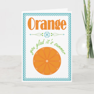 Orange du glatt det är sommartackkort tack kort