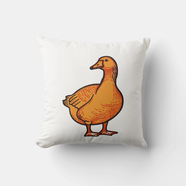 Orange Duck – Sött och lekfullt djur Kudde (Framsida)