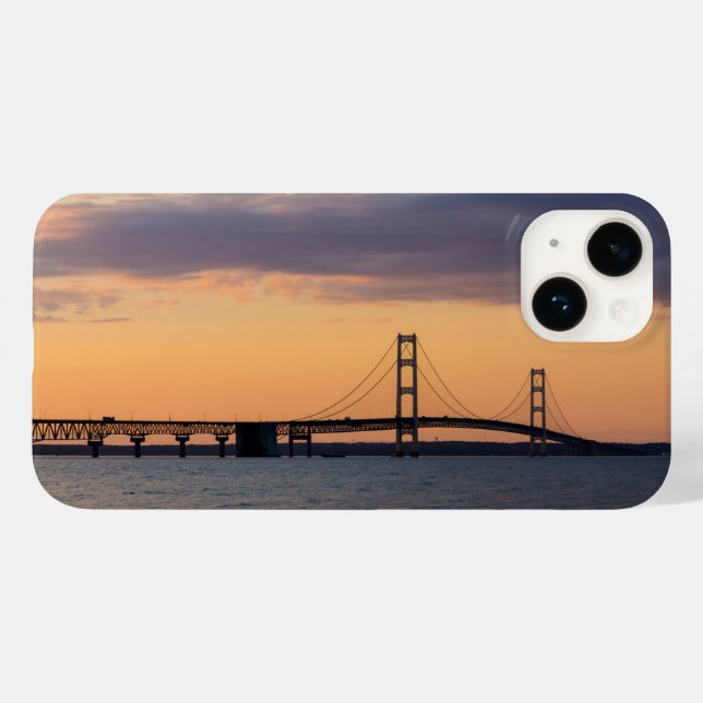 Orange Dusk Mackinac Bridge Fodral-Mate iphone cas (Baksida (horisontell))