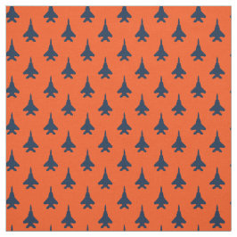 Orange Eagle Fighter Jet Mönster Tyg