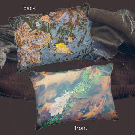 Orange ek löv under vatten prydnadskudde