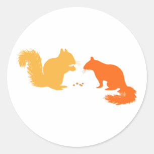 Orange-ekorrar Runt Klistermärke