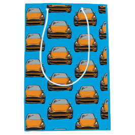 Orange Electric Fordon SUV Car Blue Background