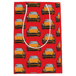 Orange Electric Fordon SUV Car Red Background