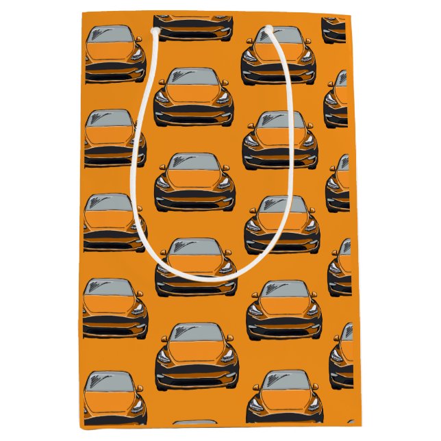 Orange Electric Fordon SUV Orange Bakgrund för  (Framsidan)