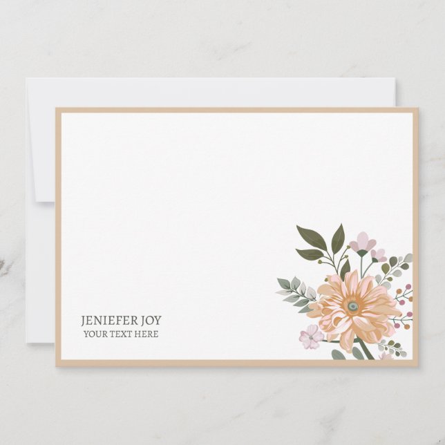 Orange Elegant Blommor Utandningskort helgdag Inbjudningar (Framsida)