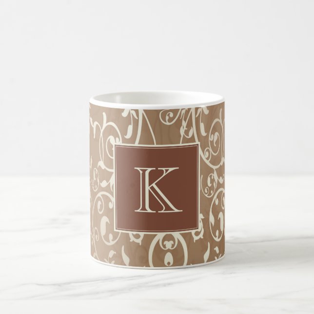 Orange Elegant Mourish Monogram Mugg (Center)