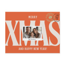 Orange elegant Personlig jul Hälsning