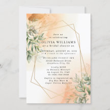 Orange Elegant romantisk eukalyptus löv rustik