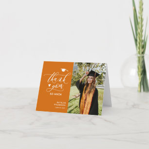 Orange Elegant Script Photo Minimalist Studenten Tack Kort
