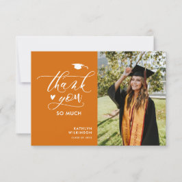 Orange Elegant  Script Simple Studenten Tack Inbjudningar