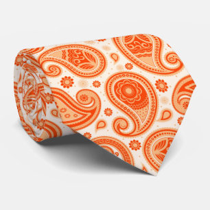 Orange elegant vintage paisley mönster slips