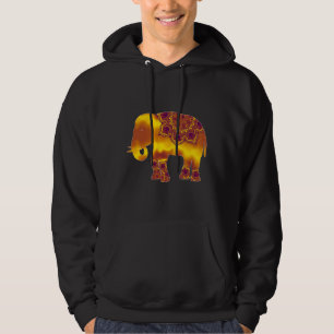 Orange Elephant Yoga i Gult Hippy Mandala Flora Hoodie