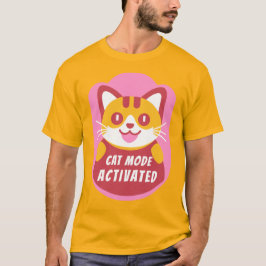 Orange eller gul tabby kattunge med anpassad text t shirt