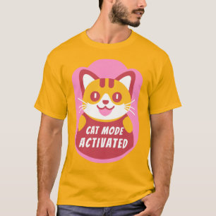 Orange eller gul tabby kattunge med anpassad text t shirt