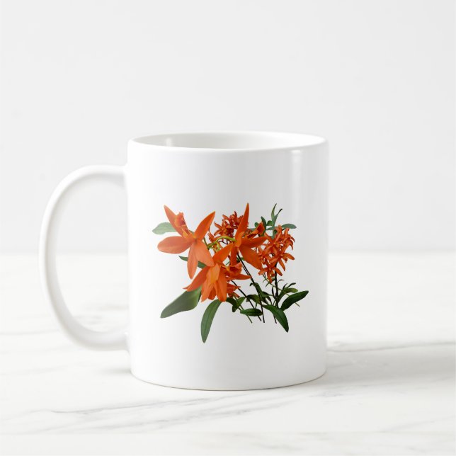 Orange Epidendrumorkidé Kaffemugg (Vänster)