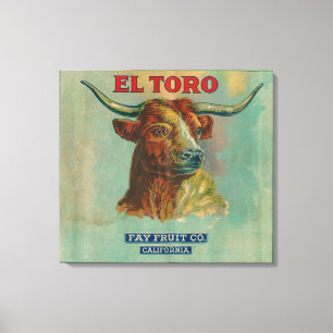 Orange etikett för El Toro Canvastryck