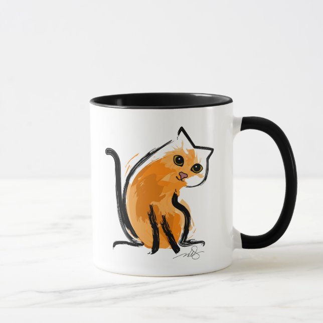 Orange ett katt mugg (Höger)