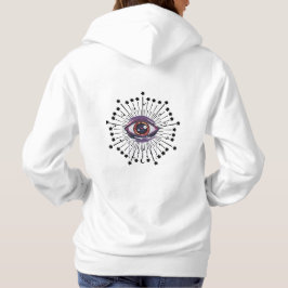 Orange Evil Öga Protection Trendig Oversized Hoodi T Shirt