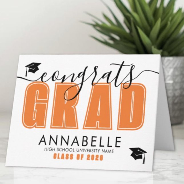 Orange Examen Kort (Orange Graduation Card)