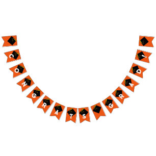 Orange examensfirande fest dekoration vimplar