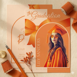 Orange examensinbjudan Klass 2026 Foto Inbjudningar