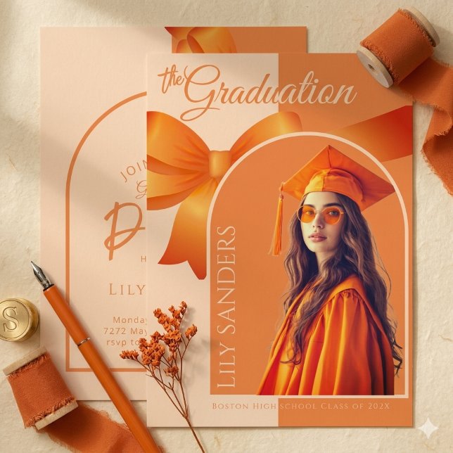 Orange examensinbjudan | Klass 2026 Foto Inbjudningar (Skapare uppladdad)