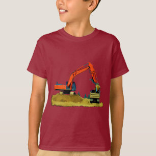 Orange Excavator and Gult Dump-Lastbil Tröja