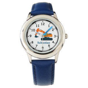 Orange Excavator Kids vaktar mig! Armbandsur