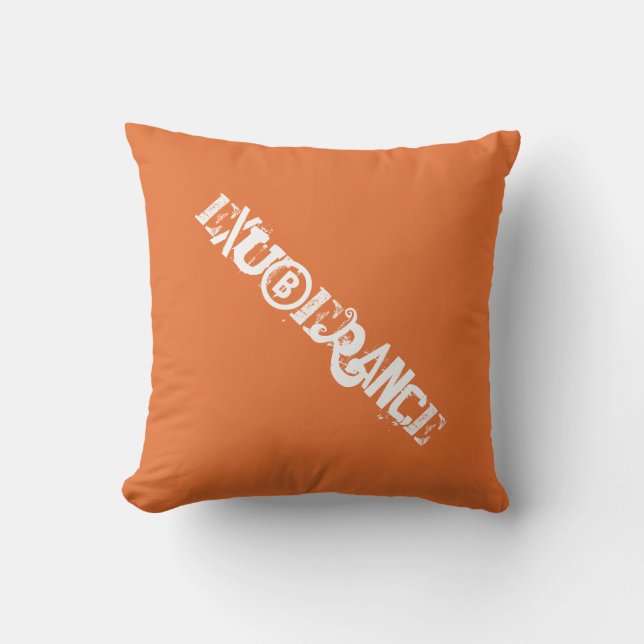 Orange Exuberance Distressed Typografi Kudde (Framsida)
