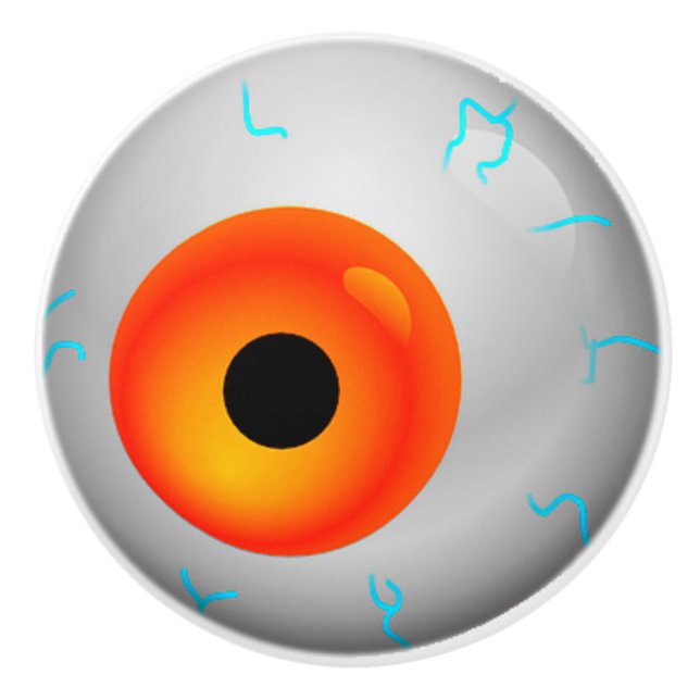 Orange Eyeball Zombie Drawer Knob Knopp (Framsidan)