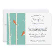 Orange Fåglar på Möhippan Birch Träd