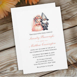 Orange Fairytale Gnome Bröllop Cute Woodland Inbjudningar