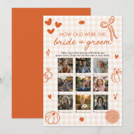 Orange Fall Hur gamla var bruden & brudgummen Spel Inbjudningar