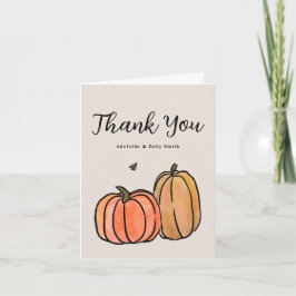 Orange Fall Pumpkin Tackkort Anteckningskort