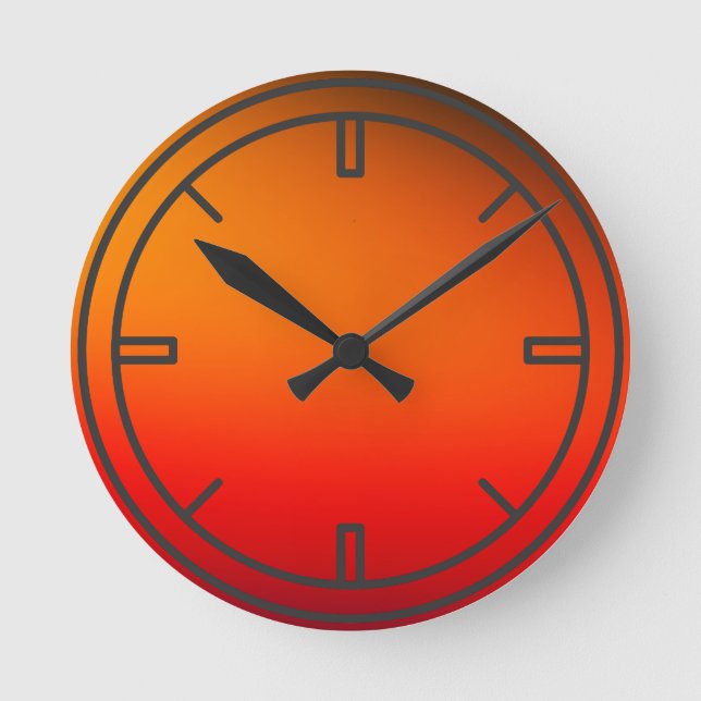 Orange fantastisk färg Wall Clock Rund Klocka (Framsida)
