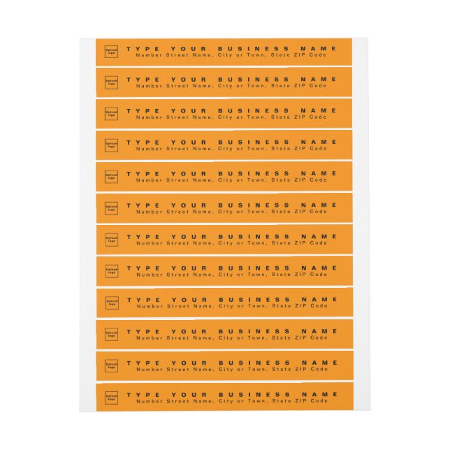 Orange Färg Business Returadress Slim Etikettband (Ark)