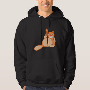 Orange Färg Cat Ljuger och höjer hennes hinnbly oc Hoodie