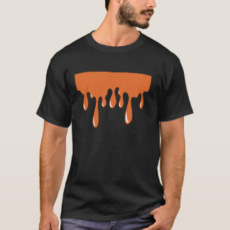 Orange Färg Chocolate Drip Cake Halloween Costume T Shirt