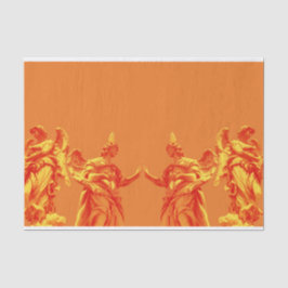 Orange färg digitala konst med skulpturer