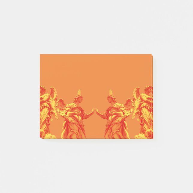Orange färg digitala konst med skulpturer post-it block (Framsida)