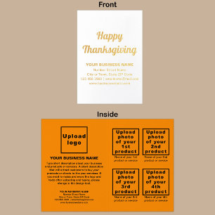 Orange Färg Företag Varumärke på Thanksgiving Folierat Kort