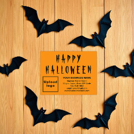 Orange Färg Halloween Business Small Flat Julkort