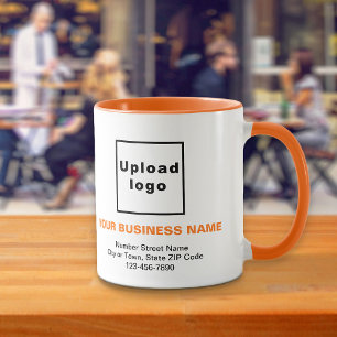 Orange Färg och Black Business Texter om Combo Mug Mugg